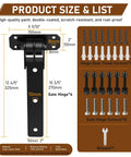 Beefy Heavy Duty Gate Hinges 1000 Pounds Capacity With Built In Ball Bearings 13 Inch Bolt On Weld On Design diagram