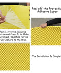 Hands peeling protective layer from Super Self Adhesive Acoustic Foam Sound Panels 3 Cm Thick Fire Resistant Noise Blocking Rolls.
