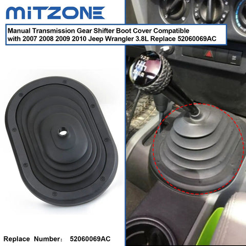 Manual Transmission Gear Shifter Boot Cover For Jeep Wrangler JK 3.8L 2007 2008 2009 2010 Dust Shield Replacement 52060069AC