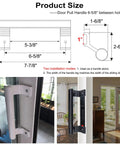 Aluminum Sliding Door Handle For Glass Patio Doors, 8 Inch Pull Fits Six And Five Eighths Inch Mounting Holes, Black Finish