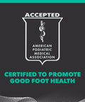 American Podiatric Medical Association seal for Orthotic Arch Support Full Length Shoe Insoles For Men Size 12 To 13.5 Green
