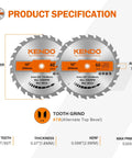 Two Pack Ten Inch Carbide Tipped Circular Saw Blades With 40T And 60T Teeth And Five Eighth Inch Arbor For Plywood Laminate Ripping And Finishing Cuts On Miter And Table Saws Pro Grade