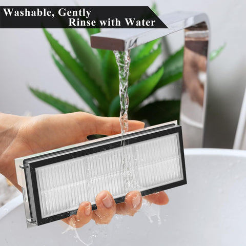 Washing Replacement HEPA Filter Set For Qrevo S Curve Pro Plus MaxV Edge Robotic Vacuum Cleaners under running water