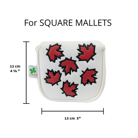 Mallet Putter Headcover For Golf Clubs With Canada Maple Leaf Novelty Design Premium Faux Leather Durable Putter Cover For Most Brands