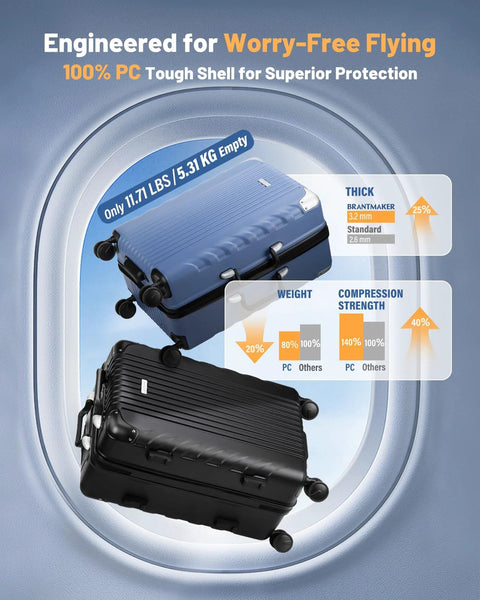 Lightweight wine travel suitcase with PC shell and TSA lock
