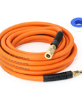 Tough As Nails Heavy Duty Hybrid Air Compressor Hose 3/8 Inch X 25 Feet Kink Resistant Lightweight Air Line With 300 Psi And 1/4 Inch Solid Brass Npt Couplers For Shop Work