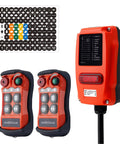 Two Speed Wireless Crane Remote Control Kit for 12-24V Systems with FHSS Technology, Ultra Stable Signal, Lag Free Commands, Heavy Duty Lifting Receiver Transmitter for Construction Equipment, orange transmitter and receiver set