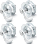 4 Pack 5 Inch Sliding Gate Rollers Kit With Galvanized Steel Pipe Track For 1 And 5 Eighths Inch Gate Track Fence Hardware