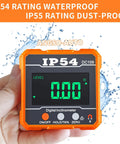 Digital Angle Gauge for ADAS Calibration, IP54 Rated Protractor Tool With 4 By 90 Degree Measuring Range, High Precision Angle Finder for Auto Shop, Easy Readout, Reliable Alignment and Sensor Calibration, orange digital inclinometer with LCD