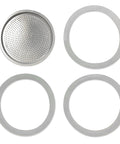 Replacement Silicone Gasket Kit For Bialetti Moka Express 12 Cup Includes Three Gaskets And Filter Plate Fits 74 mm ID
