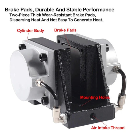 Pneumatic Air Pressure Disc Brake Type Integral Brake Wire Drawing Machine Brake Cylinder DBZ20 side view with labeled parts.