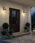 Newbury Outdoor Wall Lantern 12 Inch 1 Light Polished Brass Sconce With Clear Beveled Glass French Country Exterior Light For Porch