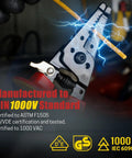 Insulated Wire Stripper And Cutter With Tool Storage Case For 10-20 AWG Solid And 12-22 AWG Stranded Wire, 1000V Rated