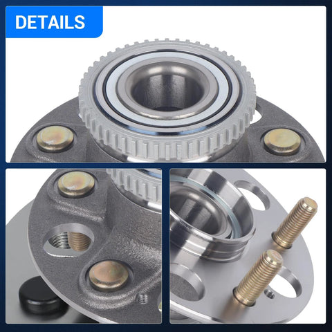 Rear Wheel Bearing And Hub Assembly With ABS, 5 Lug Fits 1999-2003 Acura TL And 1998-2002 Honda Accord, close-up view