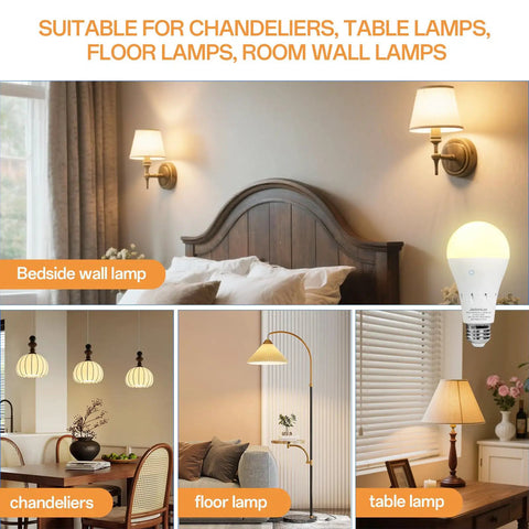 Rechargeable Emergency Light Bulb Battery Powered 9W LED 850 Lumens Soft White 3000K E26 120V UL Listed 4 Pack in room