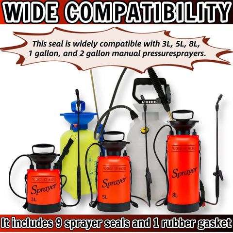 Leakproof Sprayer Seal Rings Ten Pack Durable Rubber Gasket Replacement For Pump Sprayers And Irrigation Accessories Universal Fit For Most 3L 5L 8L 1 Gallon 2 Gallon Sprayers Prevent Leaks And Ensure Even Consistent Spraying, for 3L 5L 8L sprayers