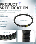 Heavy Duty CVT Drive Belt For 125cc And 150cc GY6 Longcase Engines, 749mm Length, 17.7mm Width, 30 Degree Teeth, product details