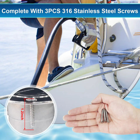 Installation of 1-1/2 Inch Boat Gas Deck Fill Filler With Keyless Cap, Stainless Steel Marine Deck Filler for boats