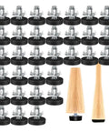 32 Piece M6 Thread Adjustable Furniture Levelers Screw In Chair Feet for tables chairs and cabinets, galvanized metal