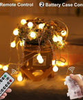 52 Foot Battery Operated String Lights 2 Pack With 120 LEDs Waterproof Indoor Outdoor Decor Warm White Remote Timer 8 Modes