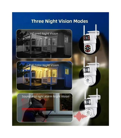 Badass Dual Lens 8Mp Ptz Wifi Security Camera With AI Human Detection And Auto Tracking Hella Crisp Night Vision options shown.