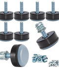 1/4-20 UNC Leveling Feet With PTFE Teflon Bottom, 1 Inch Base, Super Smooth Glide, Adjustable Levelers, Pack Of 8