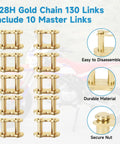 428H Chain 130 Links Ready To Roll Direct Replacement For 125cc To 200cc Dirt Bikes ATVs Go Karts And Quads with connector kit