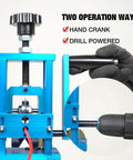 Drill Powered Wire Stripper Machine For Scrap Copper Recycling, showing hand crank and drill operation, 15AWG-200MCM.