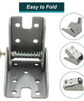 Heavy Duty Folding Table Leg Hinge Replacement Brackets Rock Solid Steel Support For Patio Or Picnic Tables Smooth Swap Ready; steel hinge close-up.