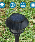 Bright Solar Pathway Lights Outdoor 10 Pack With Warm White LED Auto On Off Waterproof Garden Path Lights under various weather icons
