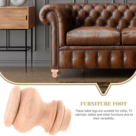 Durable Brown Wood Furniture Leg Replacement For Sofa Chair Cabinet And Table Easy Install Sturdy Wood Legs For DIY Home