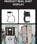 Beat Range Anxiety With Heavy Duty 60KW Or 120KW DC Fast Charger EV Charging Station Featuring App Control For Outdoor Sites And Commercial Fleets To Juice Up Rigs Straight Out The Gate. Image showing different models and packaging of the EV charger.