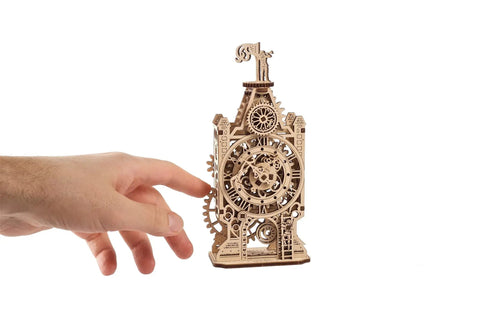 Old Clock Tower 3D Wooden Puzzle Kit For Adults, DIY Mechanical Model Building Set, Wooden Clock Tower Project For Grownups, Brain Teaser Hobby, Relaxing Home Decor And Hands On Fun, wooden clock tower model with hand