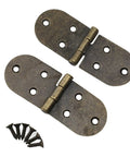 Heavy Duty 10 Sets 180 Degree Folding Hinges With Round Edges Retro Flip Top Hinges for sewing machine tables, screws included