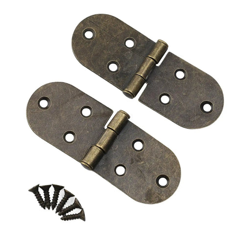180 Degree Folding Flush Hinge Set For Heavy Duty Furniture And Sewing Machines Bronze Finish Flip Top Hinges Durable Iron Construction