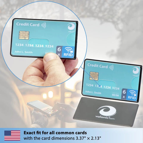 Set Of 6 RFID Blocking Card Sleeves With Transparent Front For Quick Card Visibility And Easy Access, No Fuss Wallet Protector