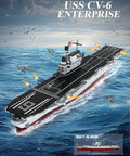Epic USS Enterprise Aircraft Carrier Model Kit With 1883 Building Blocks For Adults And Teens displaying realistic warship