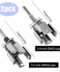 This 2 Piece Integrated Pipe Threading Tool Set For Electric Drill Handles Both External And Internal Threads. Featuring 1/2 In And 3/4 In NPT Cutter Sizes, It Is Perfect For PVC Pipe Work.