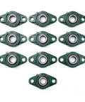 Ten Piece Set Heavy Duty Cast Iron Pillow Block Bearings 1 Inch Bore Two Bolt Flange Replacement For UCFL20516 Fits Farms Conveyors Garage Doors Manufacturing Systems Superior Vibration Resistance Long Last Performance For Workhorse Tasks, 10 units