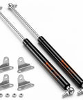 23 Inch 100 Lb Gas Struts Set Of 2 With Steel Mounting Brackets For Rv Bed Lifts Toolboxes Trunks showing struts and brackets.