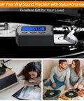 Digital Turntable Stylus Force Gauge for Vinyl Enthusiasts, Precise 0.01g to 5.00g Readings, Blue LCD Display, Tracks Tonearm Pressure, Protects Records, Easy to Use Tracking Force Scale, on vinyl turntable