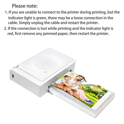 USB printer printing a color photo for Mirror Photo Booth With Printer And 4K HD Camera, RGB Surround Lighting, 16 Inch Touch Screen.