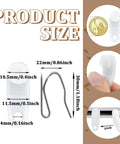 50 Pack White Plastic Traverse Rod Slides And Metal Curtain Hooks For Easy Smooth Curtain Hanging Durable No Fuss Window Drapery Track Replacement Kit With Quick Install, white slide and hook sizes shown
