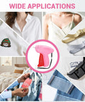 Top Notch Handheld Quick Stitch Gun For Clothes And Denim seen in various sewing tasks with garments and accessories.