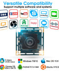 Ultra HD 8MP USB Camera Module With 3264x2448 Fixed Focus Lens, compatible with Windows, Mac, Linux.