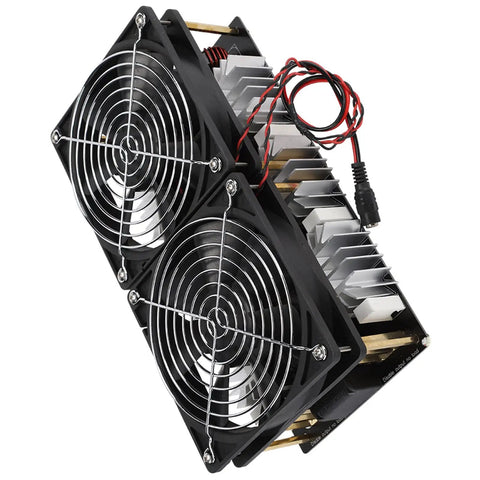 Beefy 12V To 48V 2500W High Frequency Induction Heater Kit with ZVS module, dual cooling fans, and heat dissipation fins