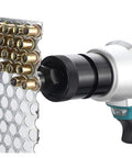Detail of Pro Workhorse Cordless Electric Rivet Gun With Brushless Motor automatic rivet nut setter for aluminum steel.
