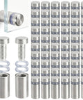Pro Grade Stainless Steel 60 Pcs Standoff Screws Half Inch By One Inch Mounting Hardware for Glass and Acrylic Frames