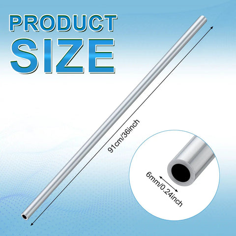 12 Pack Round Aluminum Tubes 36 Inches Long Seamless Aluminum Tubing Metal Straight Pipe For Industrial DIY Projects Home Craft Model 0.24 Inch Outer Diameter