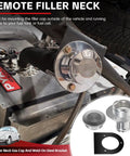 Billet Aluminum Remote Fuel Tank Filler Neck Kit With Gas Cap And Weld On Steel Bracket Fits 2 Inch Filler Hose